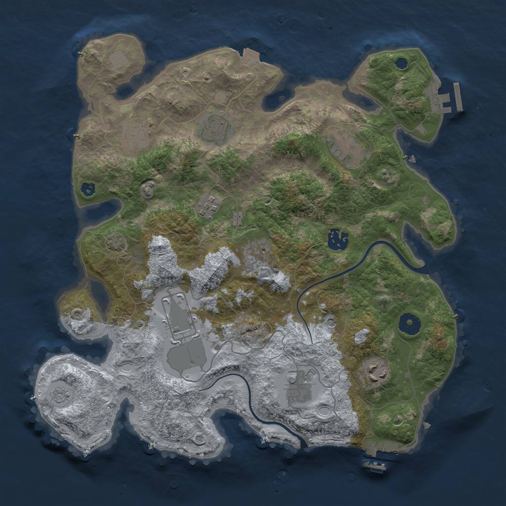 Rust Map: Procedural Map, Size: 3500, Seed: 165527956, 15 Monuments