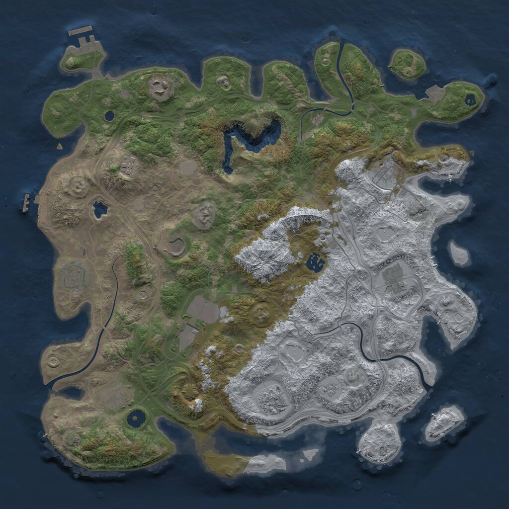 Rust Map: Procedural Map, Size: 4250, Seed: 142409412, 16 Monuments