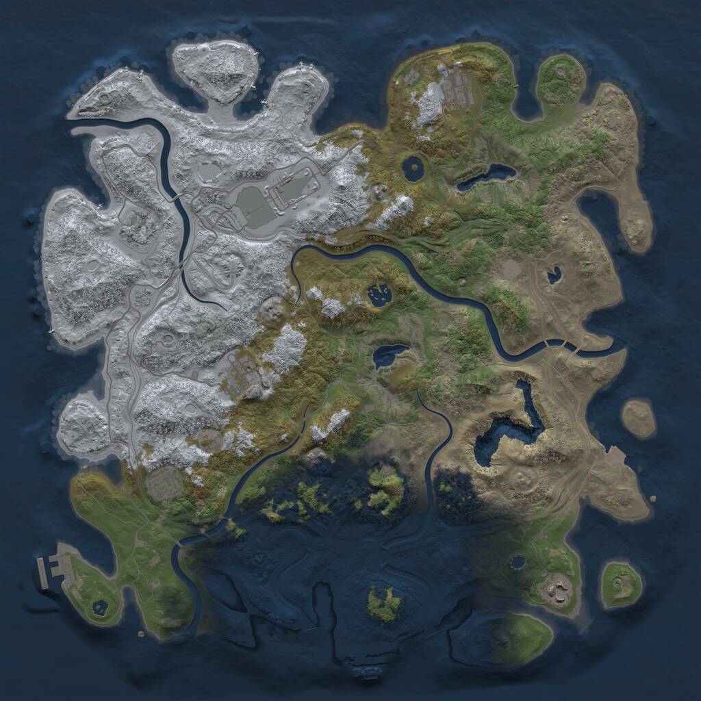 Rust Map: Procedural Map, Size: 4500, Seed: 1595125069, 15 Monuments