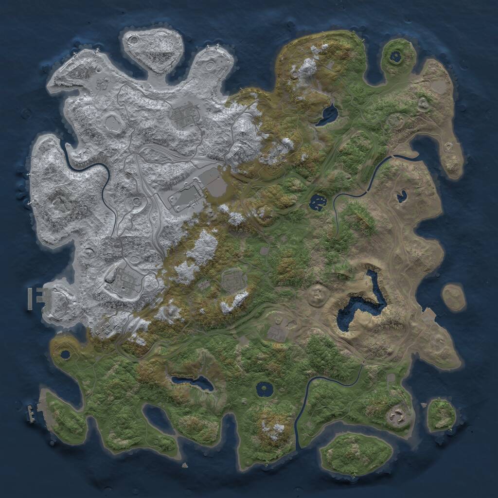 Rust Map: Procedural Map, Size: 4500, Seed: 1595125069, 15 Monuments