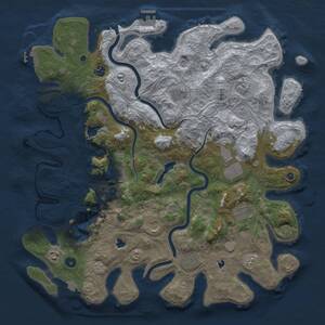 Thumbnail Rust Map: Procedural Map, Size: 4500, Seed: 20241208, 16 Monuments