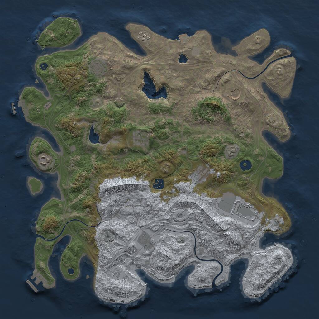 Rust Map: Procedural Map, Size: 4250, Seed: 481294210, 15 Monuments