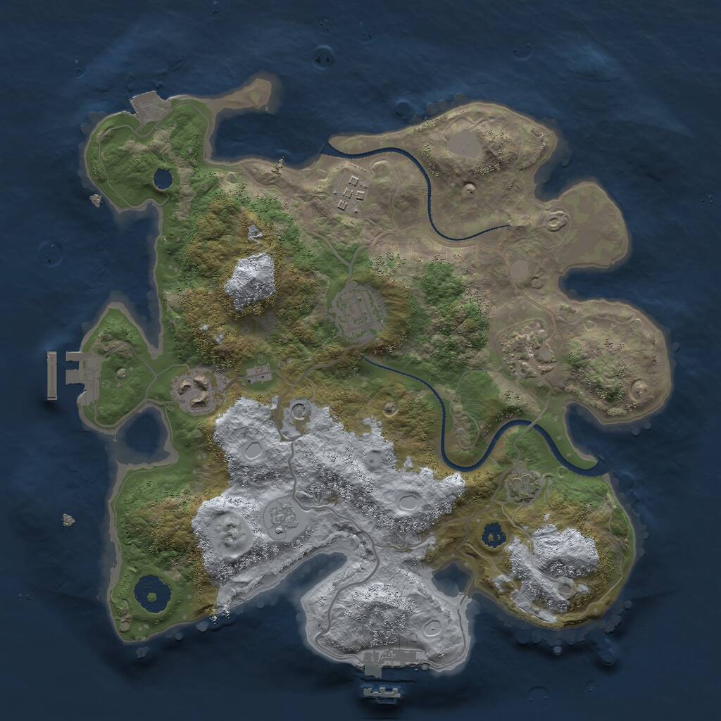 Rust Map: Procedural Map, Size: 3000, Seed: 579259552, 10 Monuments