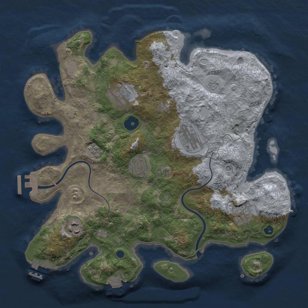 Rust Map: Procedural Map, Size: 3300, Seed: 40000, 12 Monuments