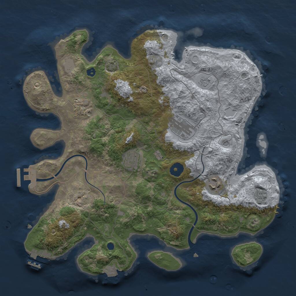 Rust Map: Procedural Map, Size: 3300, Seed: 40000, 11 Monuments