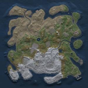 Thumbnail Rust Map: Procedural Map, Size: 3750, Seed: 905804263, 16 Monuments