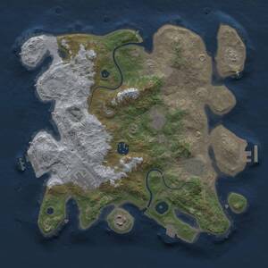 Thumbnail Rust Map: Procedural Map, Size: 3250, Seed: 979791, 11 Monuments