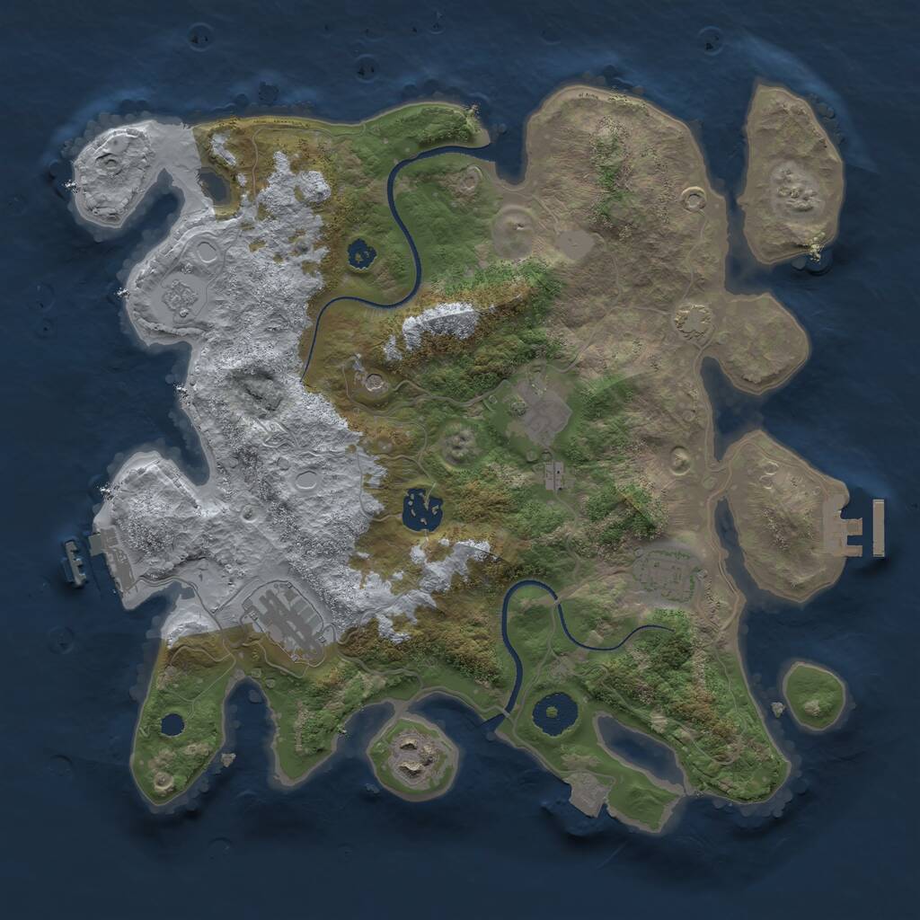 Rust Map: Procedural Map, Size: 3250, Seed: 979791, 11 Monuments