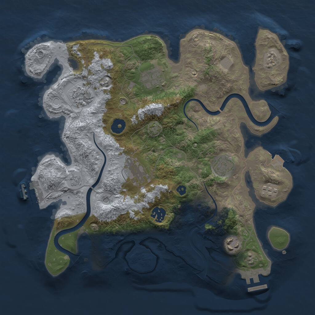 Rust Map: Procedural Map, Size: 3250, Seed: 979791, 13 Monuments
