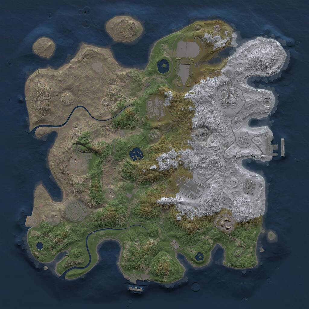 Rust Map: Procedural Map, Size: 3500, Seed: 1248682195, 15 Monuments