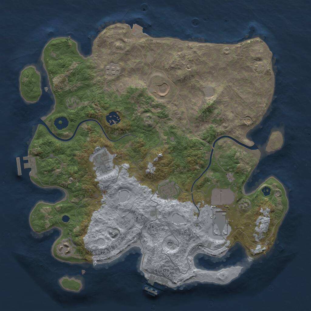 Rust Map: Procedural Map, Size: 3500, Seed: 511082361, 13 Monuments