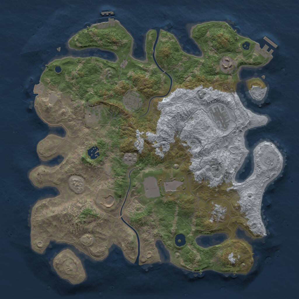 Rust Map: Procedural Map, Size: 3750, Seed: 1558779159, 15 Monuments