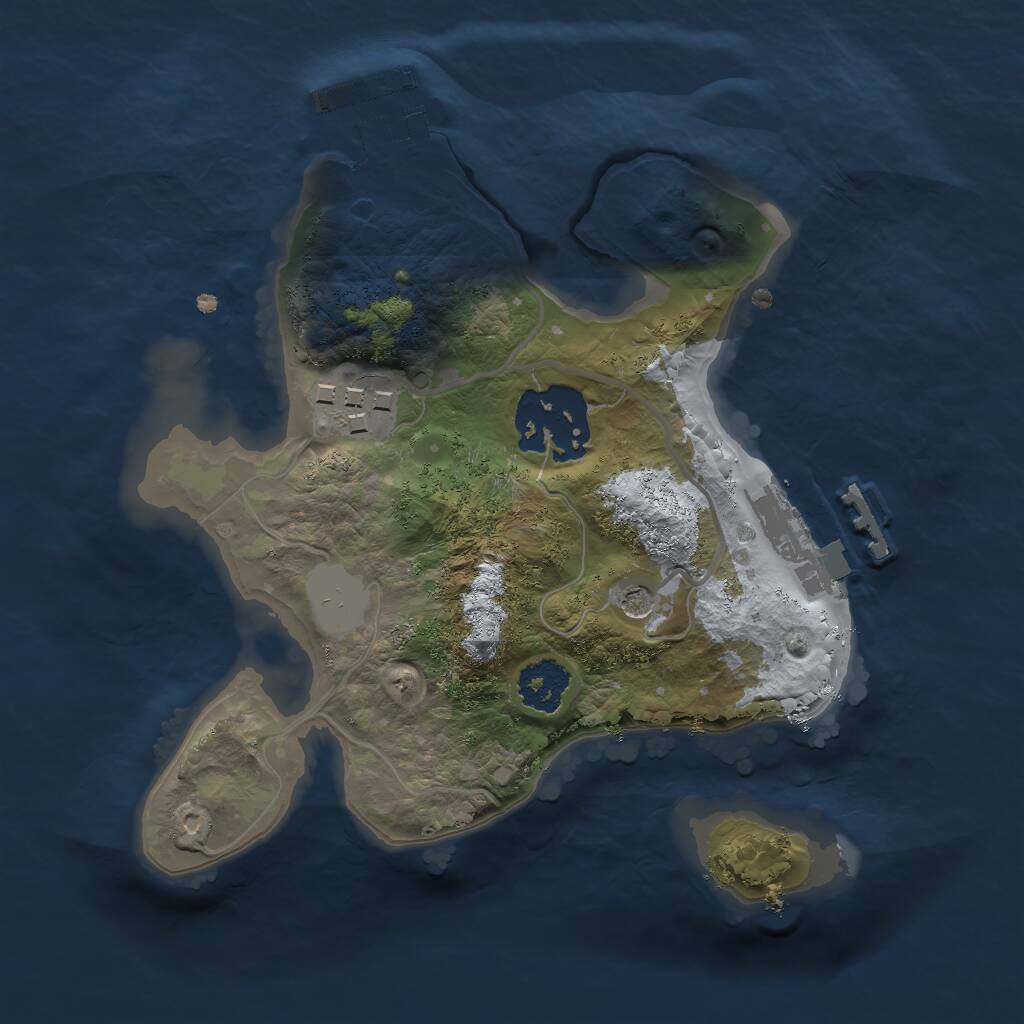 Rust Map: Procedural Map, Size: 2000, Seed: 498848508, 6 Monuments