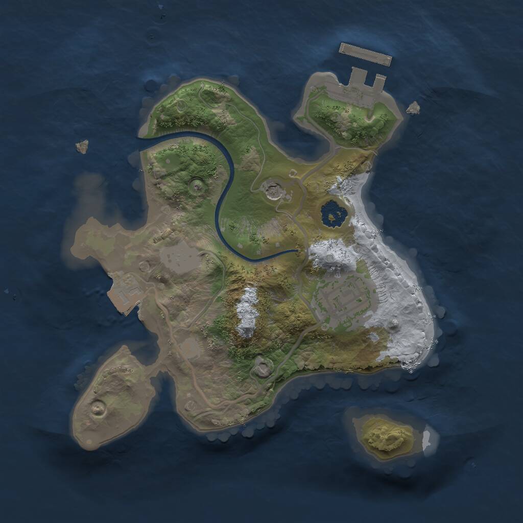 Rust Map: Procedural Map, Size: 2000, Seed: 498848508, 4 Monuments