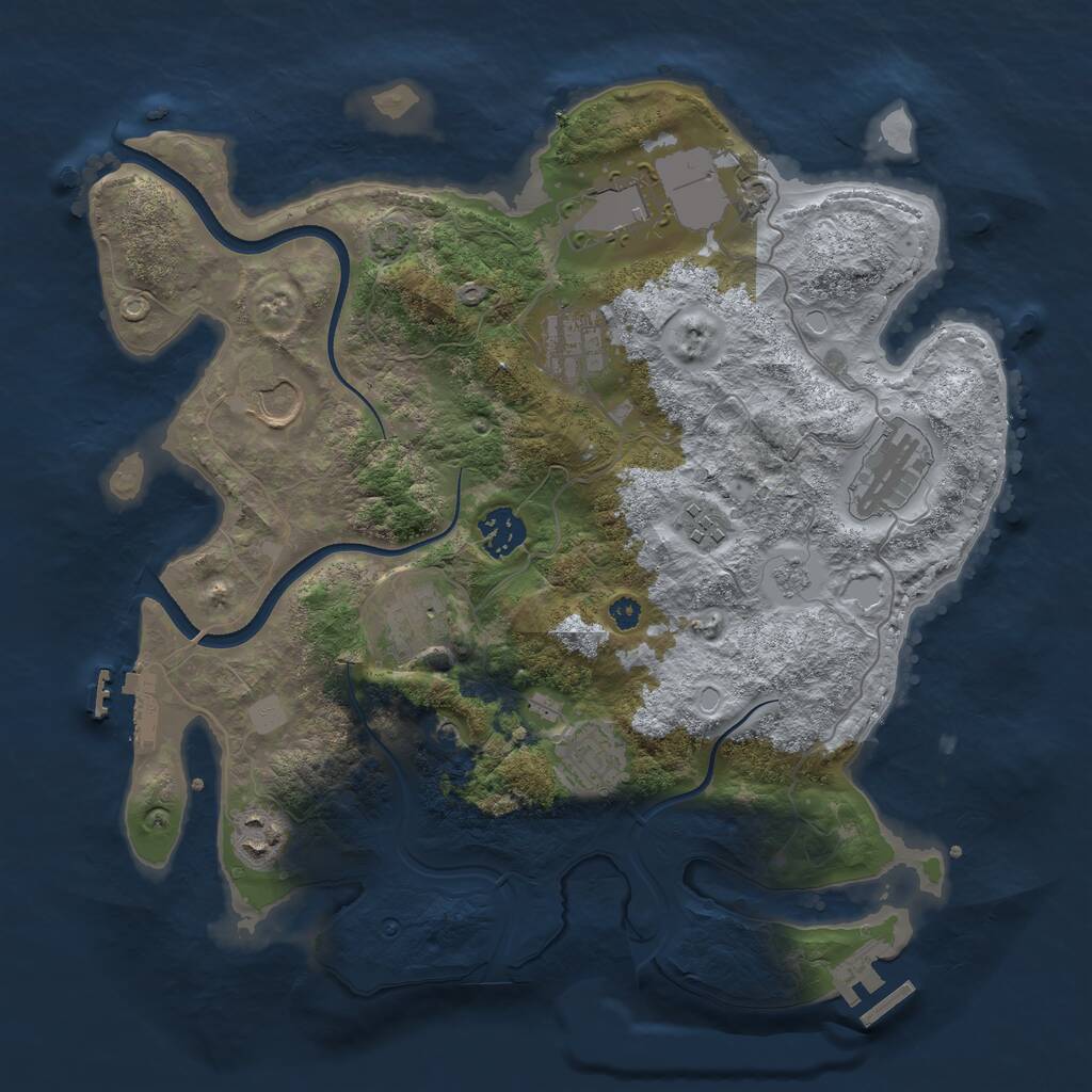 Rust Map: Procedural Map, Size: 3500, Seed: 1530850518, 15 Monuments