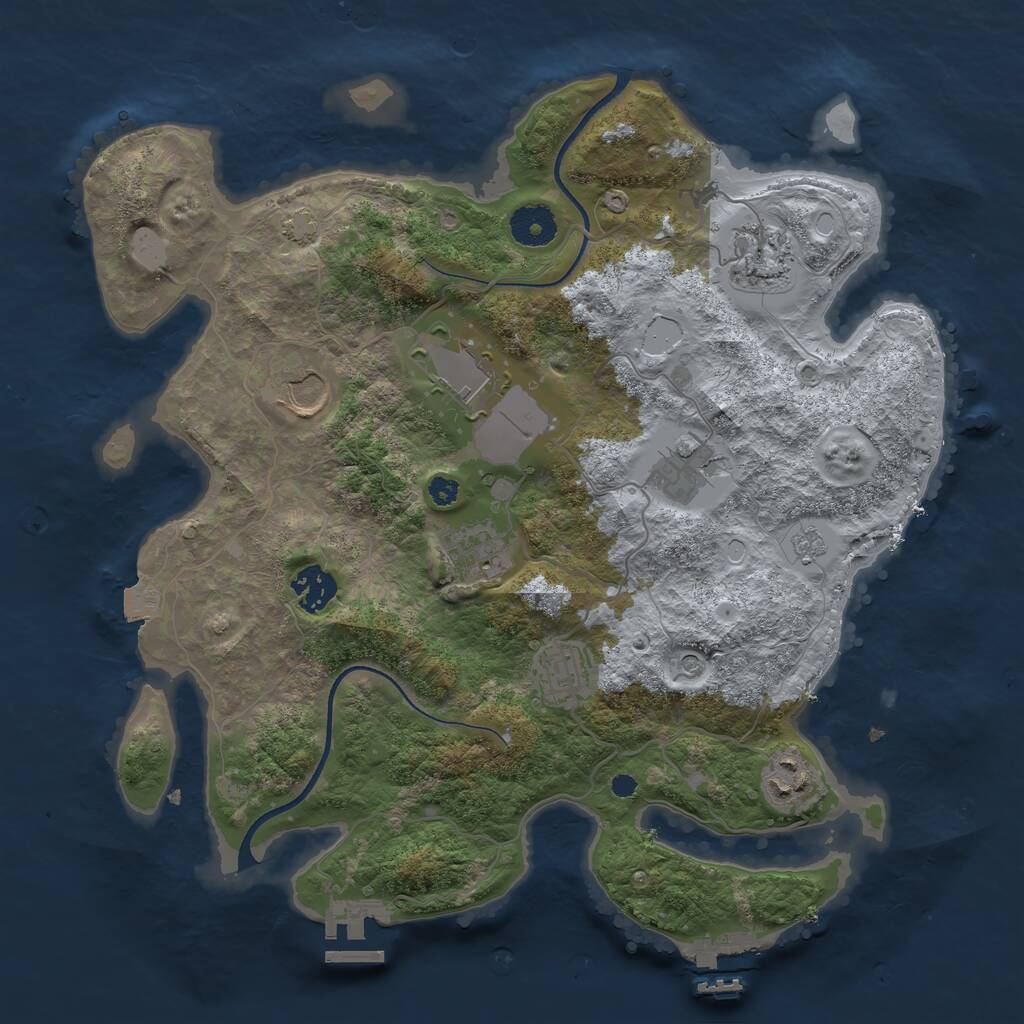 Rust Map: Procedural Map, Size: 3500, Seed: 1530850518, 14 Monuments