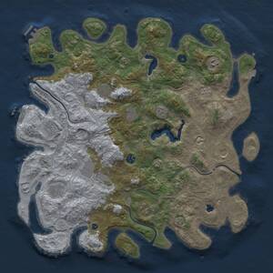 Thumbnail Rust Map: Procedural Map, Size: 4450, Seed: 5911, 16 Monuments