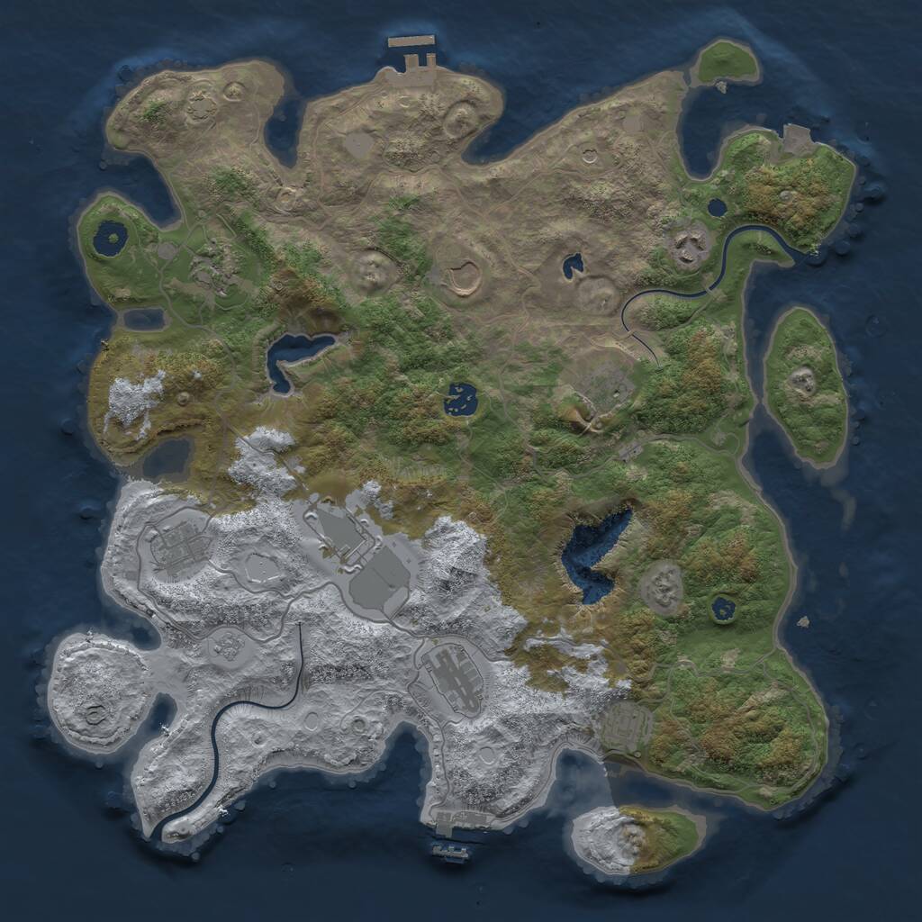 Rust Map: Procedural Map, Size: 4000, Seed: 154263, 15 Monuments