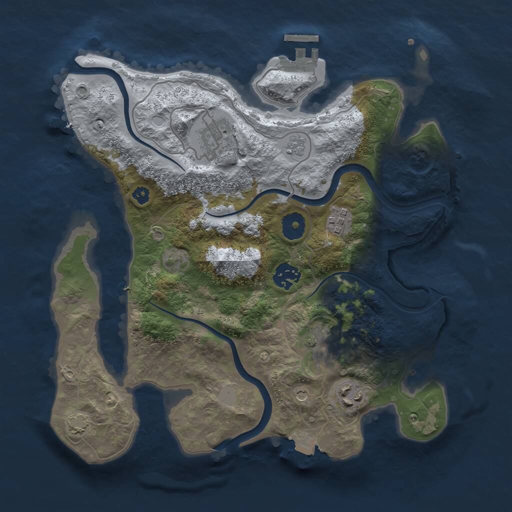 Rust Map: Procedural Map, Size: 3000, Seed: 1530247802, 10 Monuments