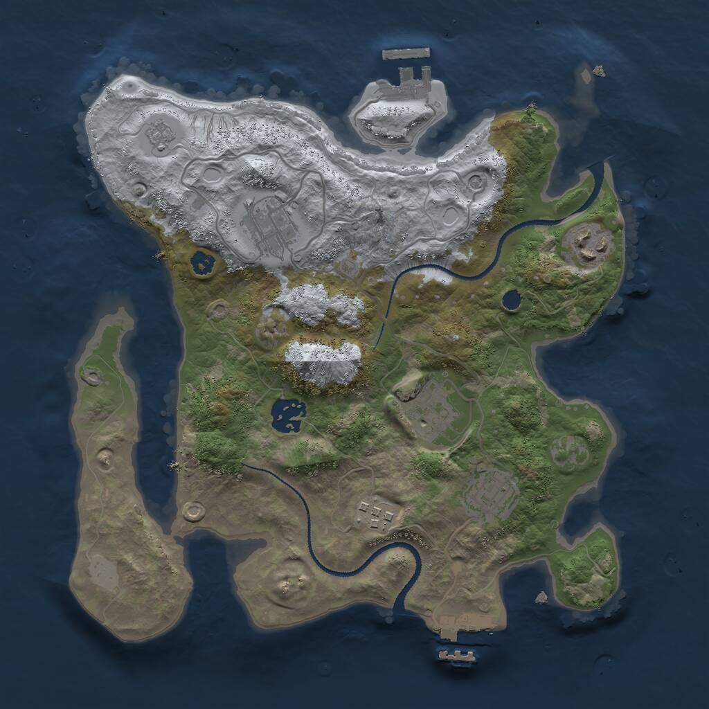 Rust Map: Procedural Map, Size: 3000, Seed: 1530247802, 11 Monuments