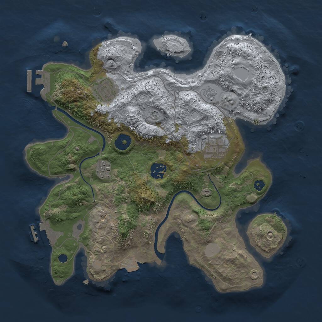 Rust Map: Procedural Map, Size: 3000, Seed: 88438802, 9 Monuments