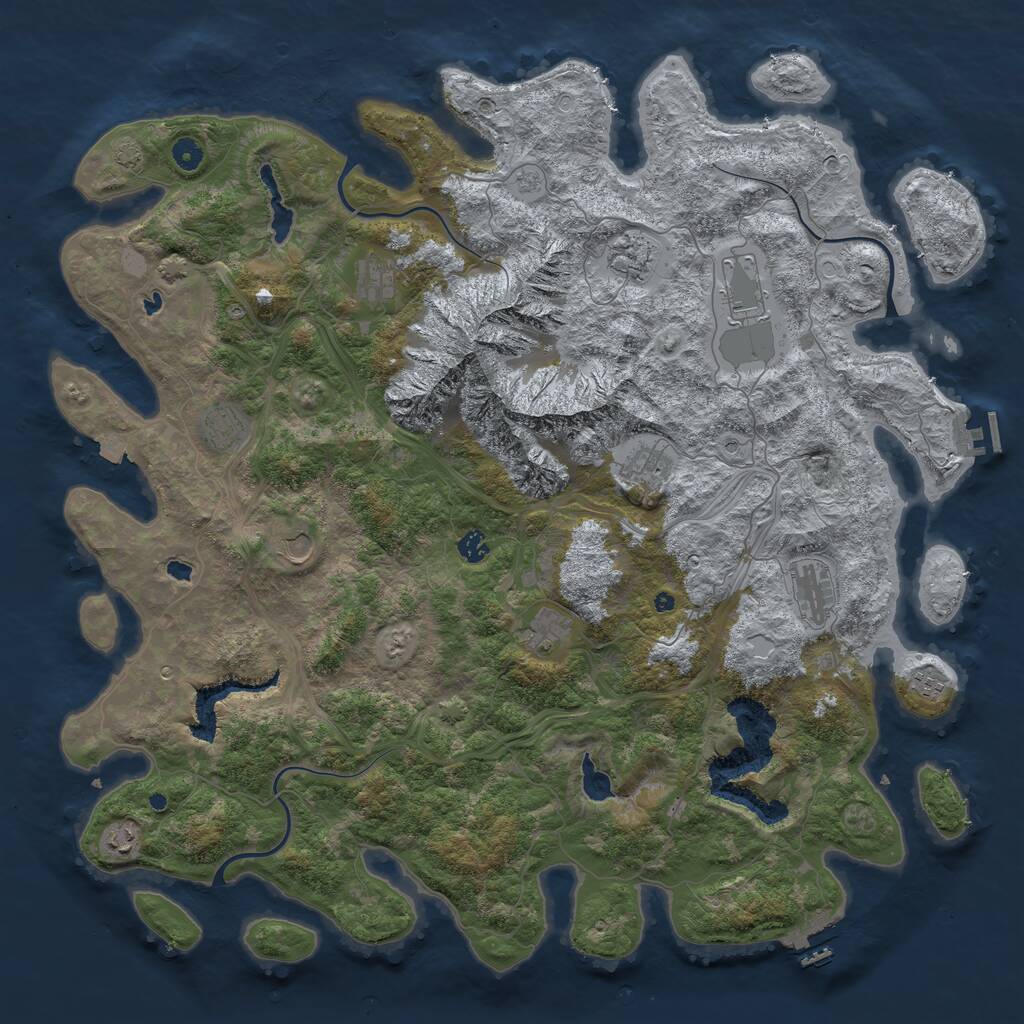 Rust Map: Procedural Map, Size: 5000, Seed: 813011, 17 Monuments