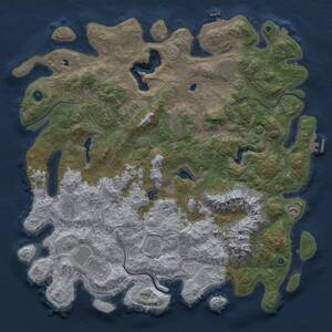 Thumbnail Rust Map: Procedural Map, Size: 5000, Seed: 831508, 15 Monuments