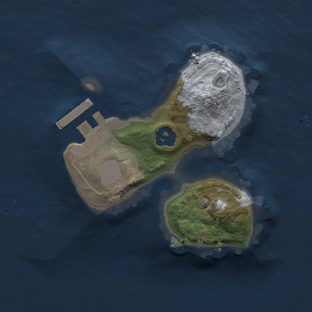Rust Map: Procedural Map, Size: 1500, Seed: 75891, 2 Monuments