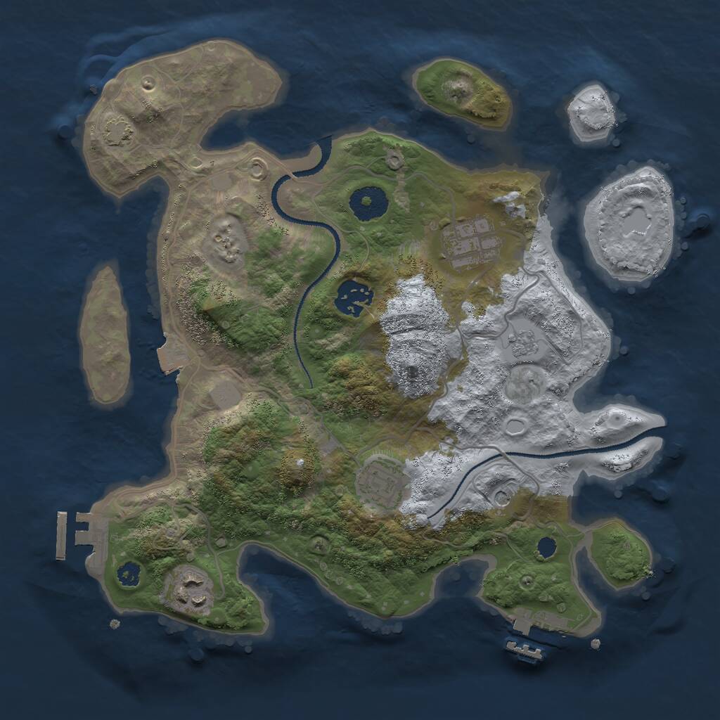 Rust Map: Procedural Map, Size: 3000, Seed: 1449651632, 10 Monuments