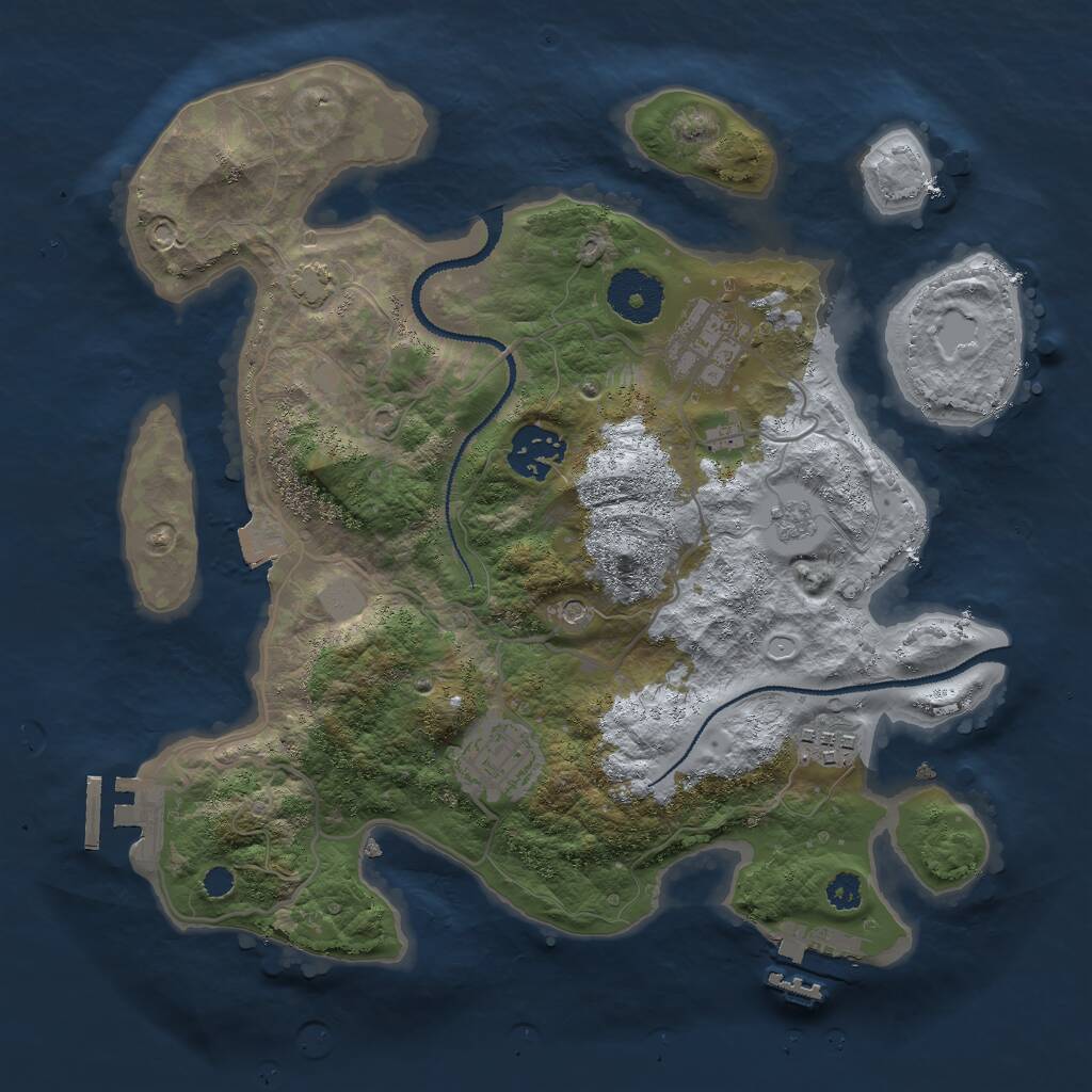 Rust Map: Procedural Map, Size: 3000, Seed: 1449651632, 10 Monuments