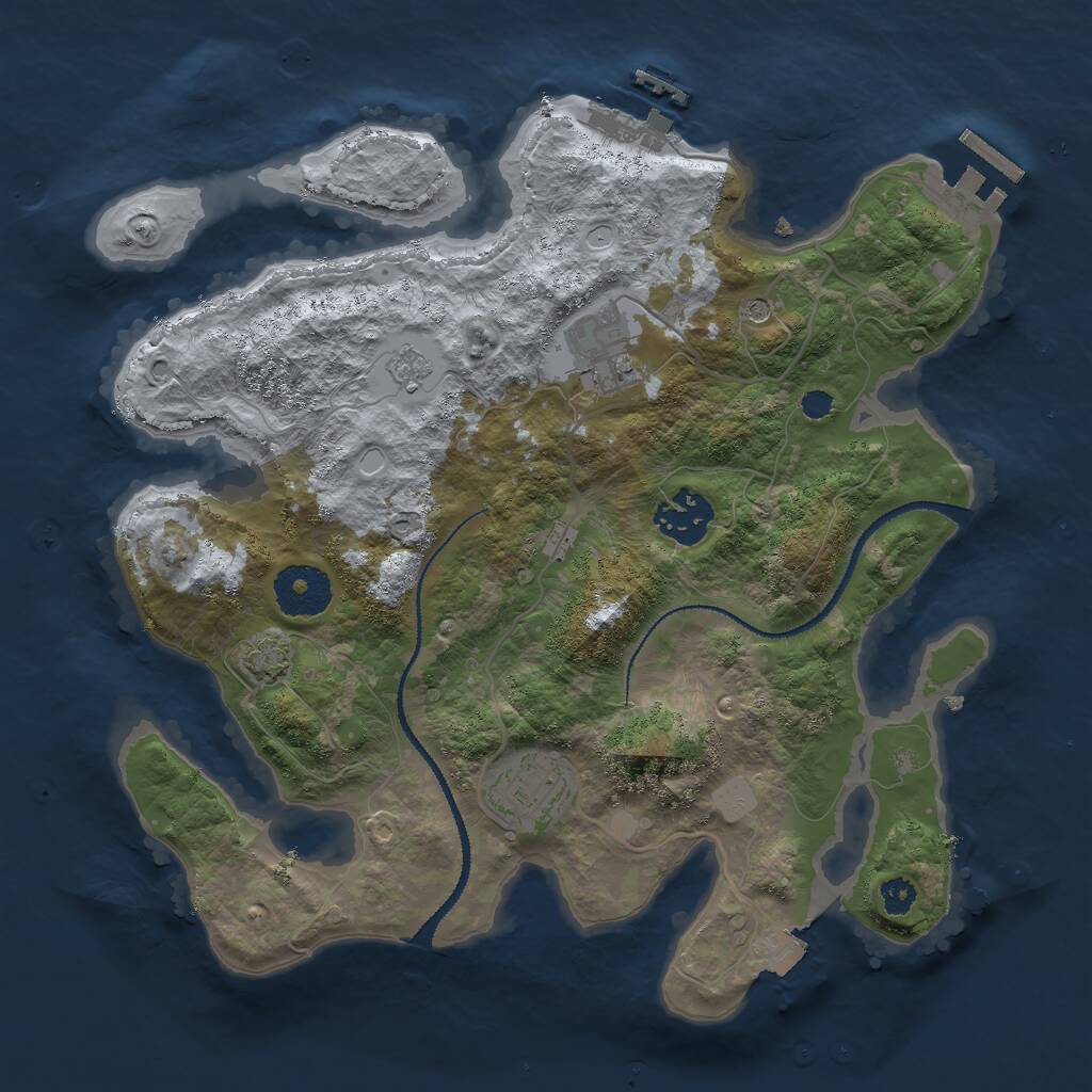 Rust Map: Procedural Map, Size: 3000, Seed: 120330102, 9 Monuments