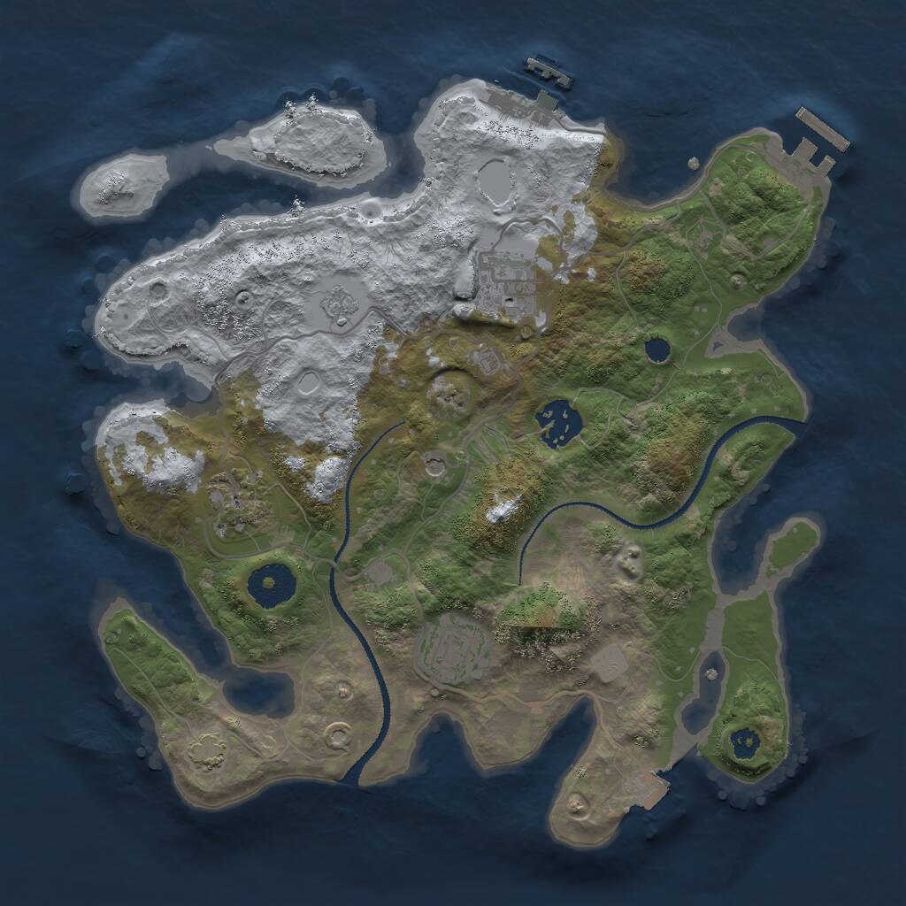 Rust Map: Procedural Map, Size: 3000, Seed: 120330102, 10 Monuments