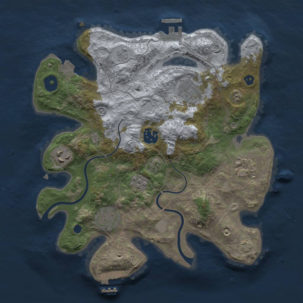 Rust Map: Procedural Map, Size: 3000, Seed: 13950, 12 Monuments