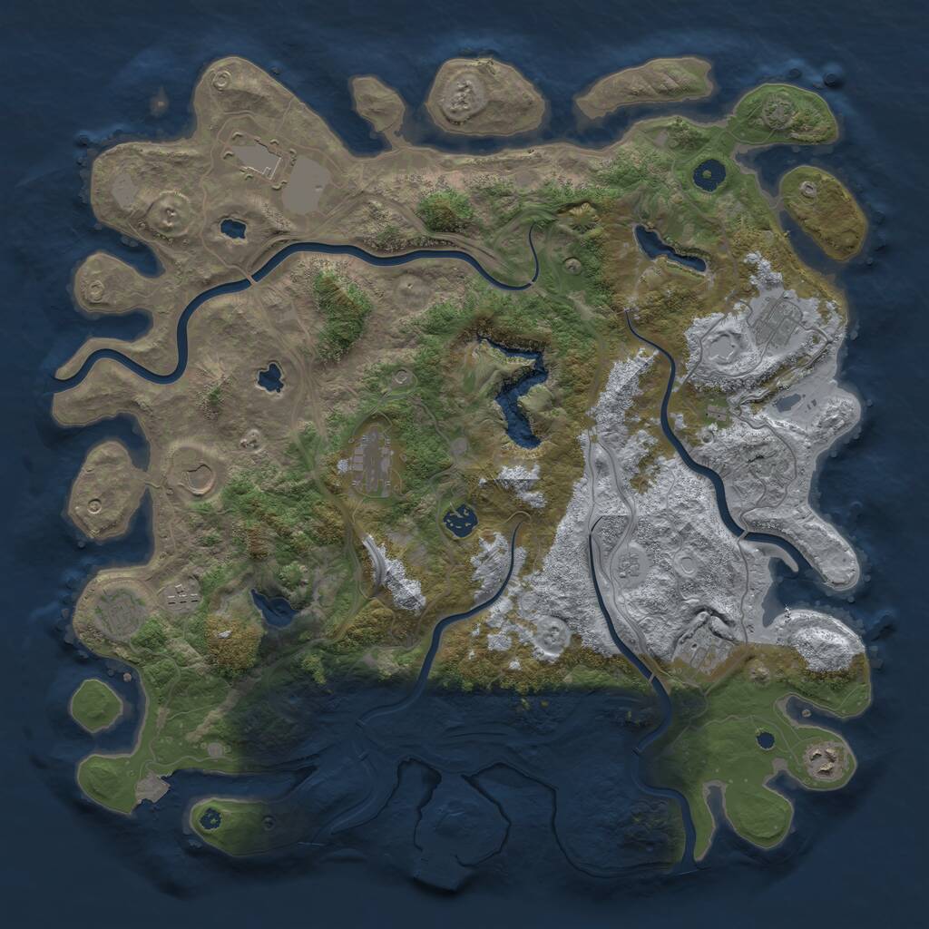 Rust Map: Procedural Map, Size: 4500, Seed: 5893265, 14 Monuments