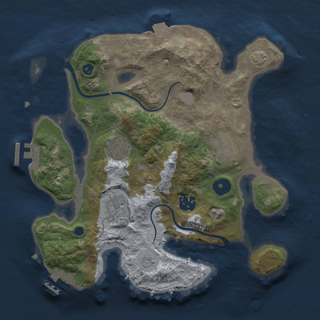 Rust Map: Procedural Map, Size: 2800, Seed: 1513394386, 9 Monuments