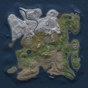 Thumbnail Rust Map: Procedural Map, Size: 3000, Seed: 2052735613, 11 Monuments