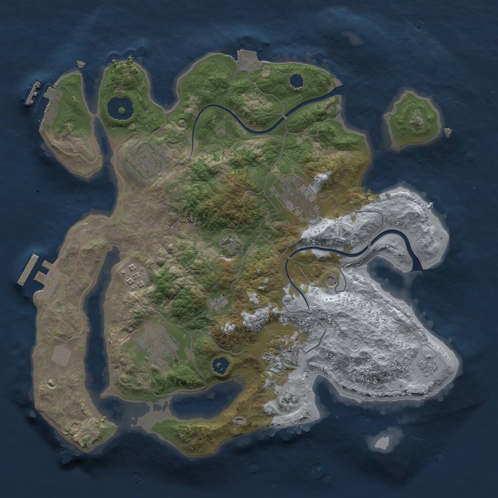 Rust Map: Procedural Map, Size: 3000, Seed: 48912564, 11 Monuments