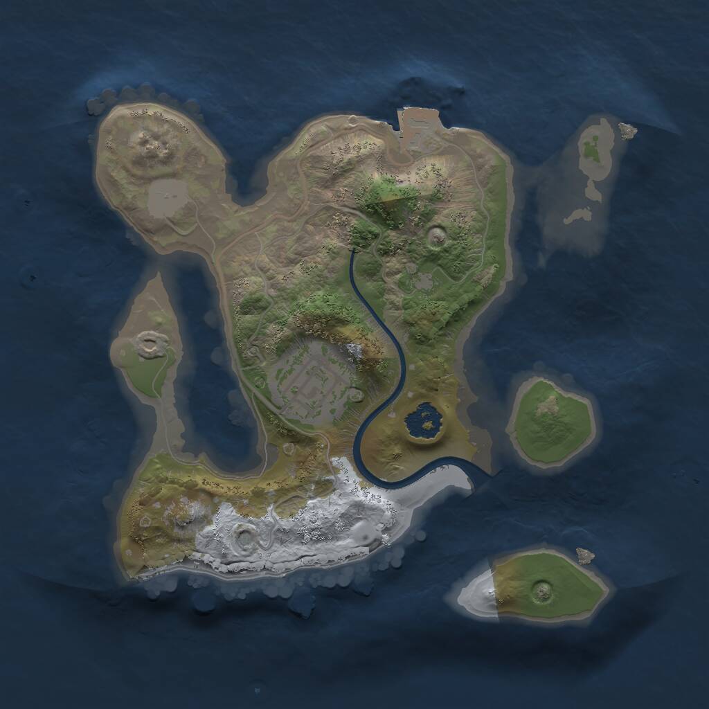 Rust Map: Procedural Map, Size: 2000, Seed: 1942966583, 2 Monuments