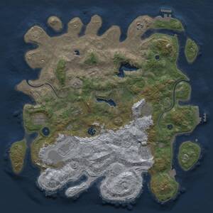 Thumbnail Rust Map: Procedural Map, Size: 4000, Seed: 279763570, 14 Monuments