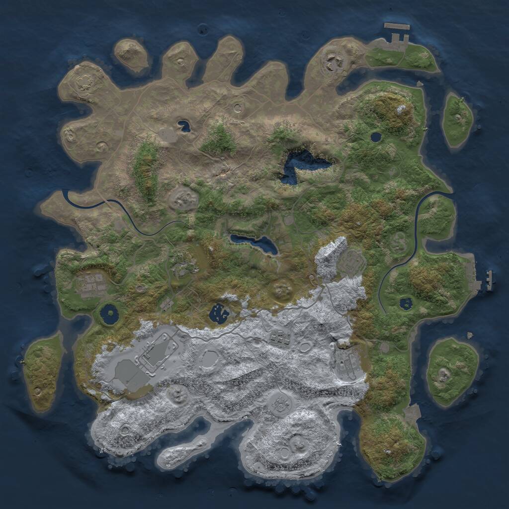 Rust Map: Procedural Map, Size: 4000, Seed: 279763570, 14 Monuments