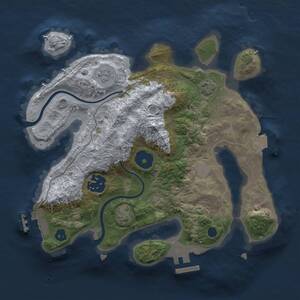 Thumbnail Rust Map: Procedural Map, Size: 2500, Seed: 228518501, 6 Monuments