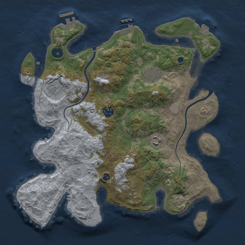 Rust Map: Procedural Map, Size: 3400, Seed: 775159115, 11 Monuments