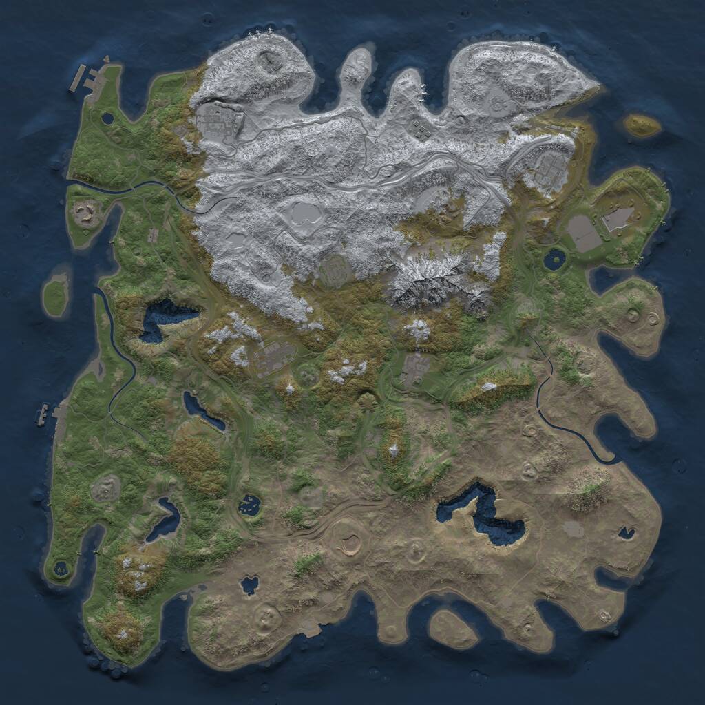 Rust Map: Procedural Map, Size: 5000, Seed: 1181019109, 17 Monuments