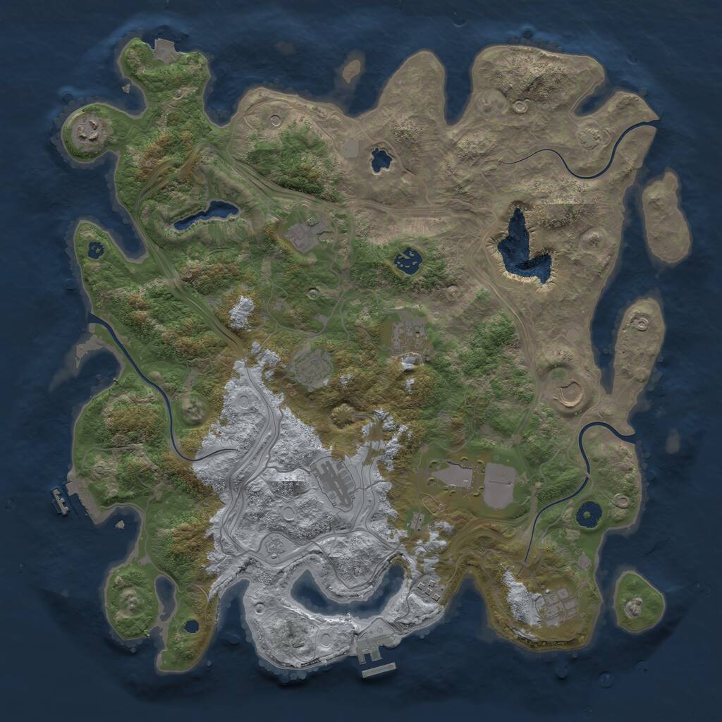 Rust Map: Procedural Map, Size: 4250, Seed: 29016, 16 Monuments