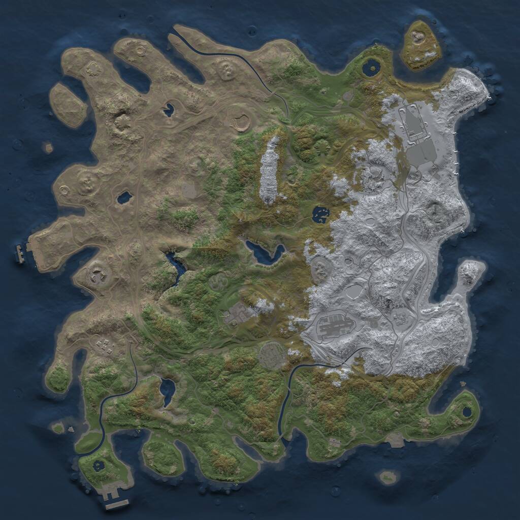 Rust Map: Procedural Map, Size: 4500, Seed: 435942744, 15 Monuments