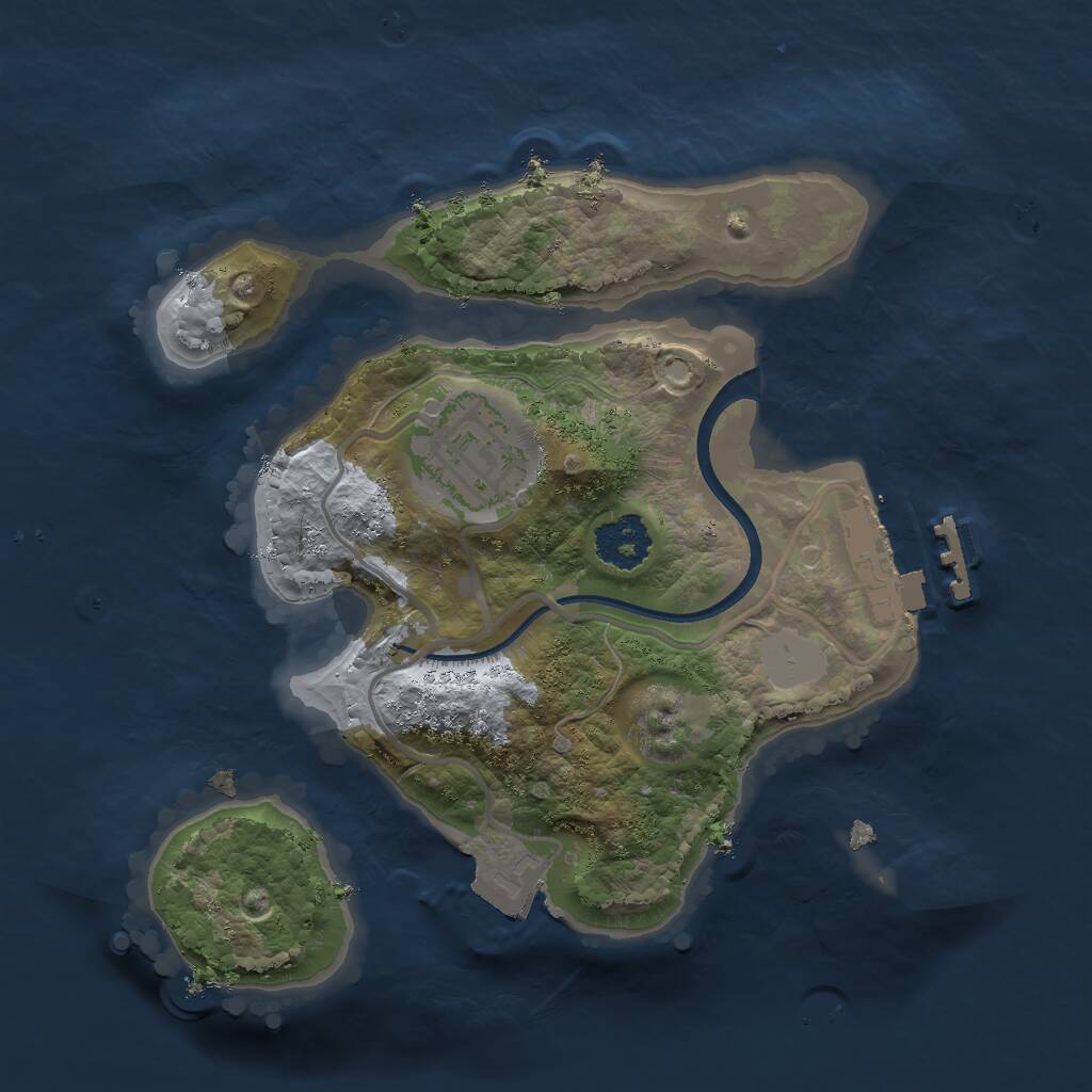 Rust Map: Procedural Map, Size: 2000, Seed: 779311952, 3 Monuments