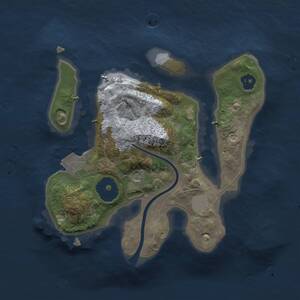 Thumbnail Rust Map: Procedural Map, Size: 2000, Seed: 1741784144, 2 Monuments