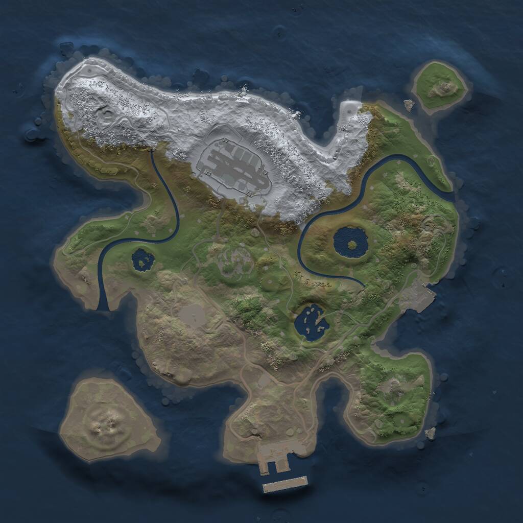 Rust Map: Procedural Map, Size: 2350, Seed: 2300, 4 Monuments