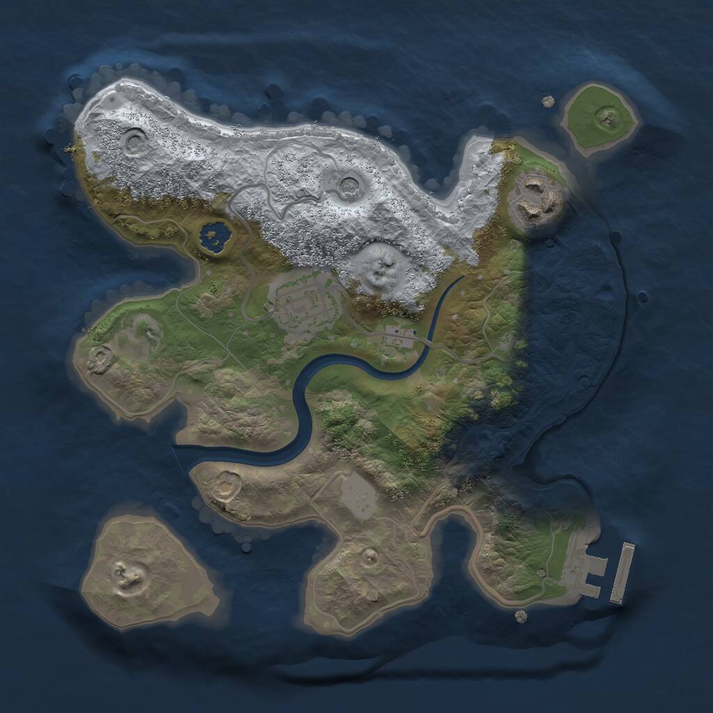Rust Map: Procedural Map, Size: 2350, Seed: 2300, 5 Monuments