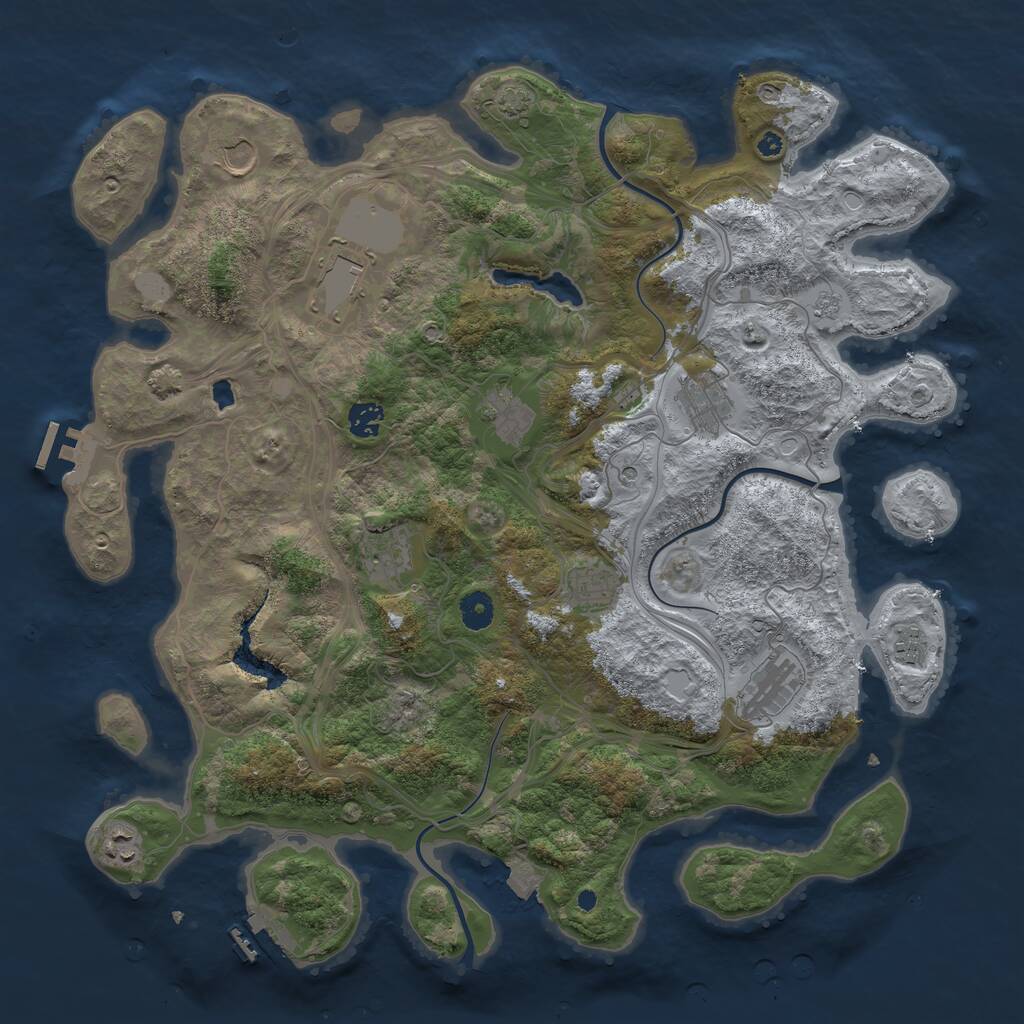 Rust Map: Procedural Map, Size: 4250, Seed: 182799255, 16 Monuments